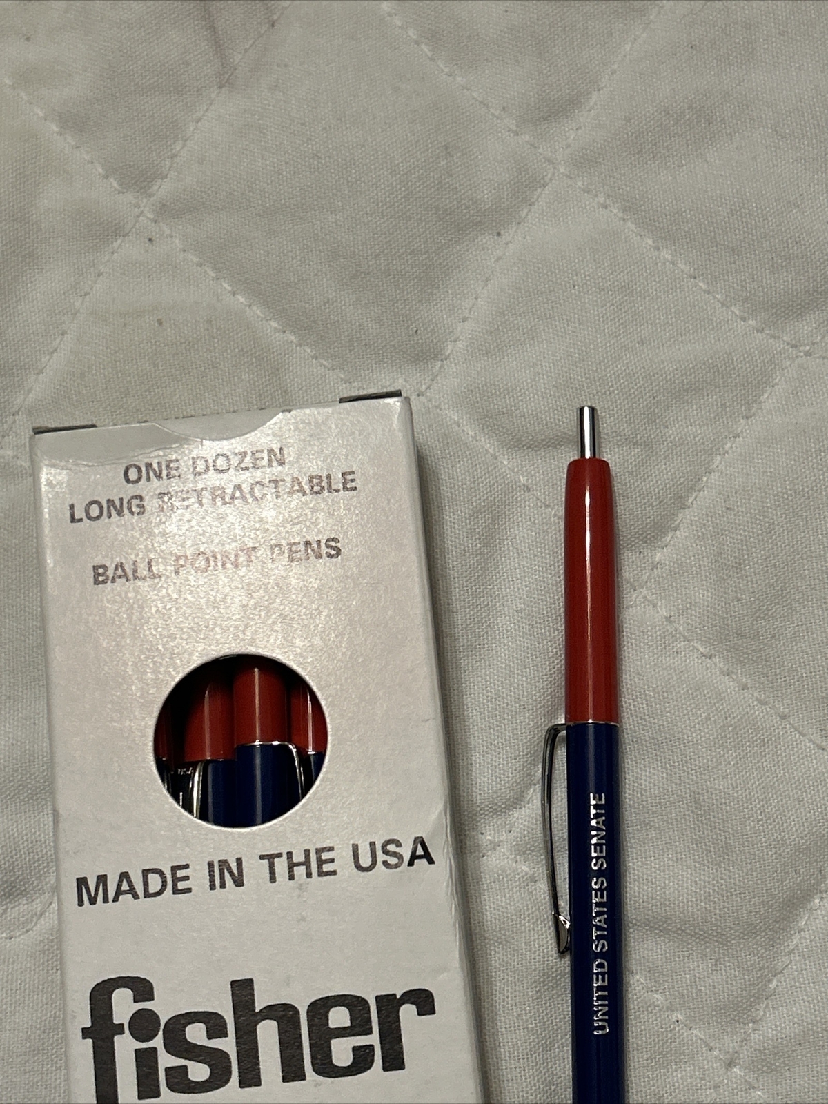 (12) Vintage Pen United States Senate Red White Blue Retractable Government USA