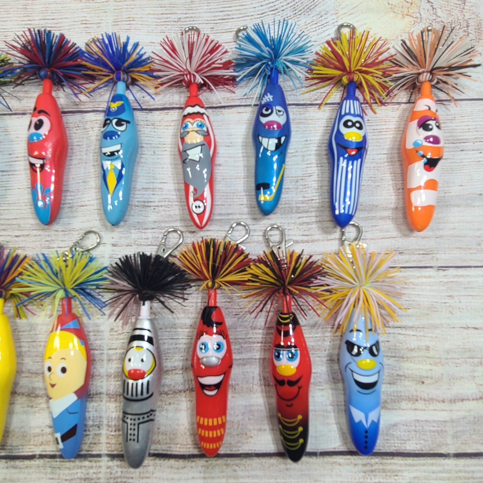 Kooky Kollectible Klickers Pens Assorted Lot Of 19 Caribeener Rudolph Yellow M&M