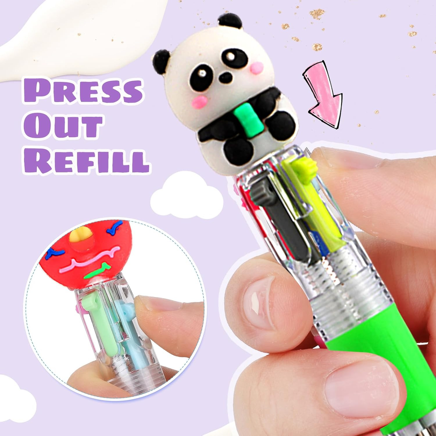 32 Pcs Fun Pens for Kids, Multicolor Pens in One Prize Gifts Elementary Graduati