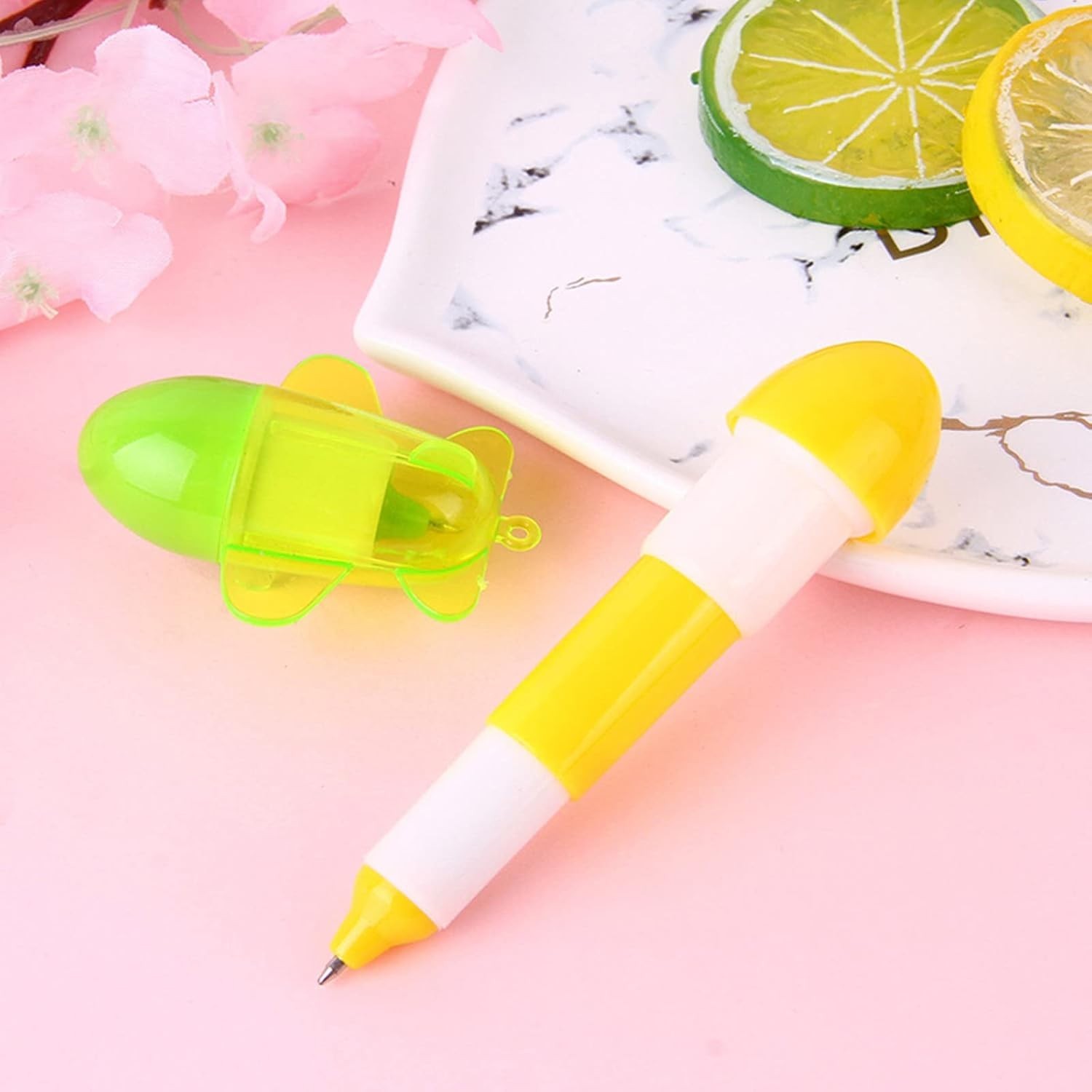 Cute 30-Pack Retractable Ballpoint Pens in Cartoon Plane Design – Blue Ink