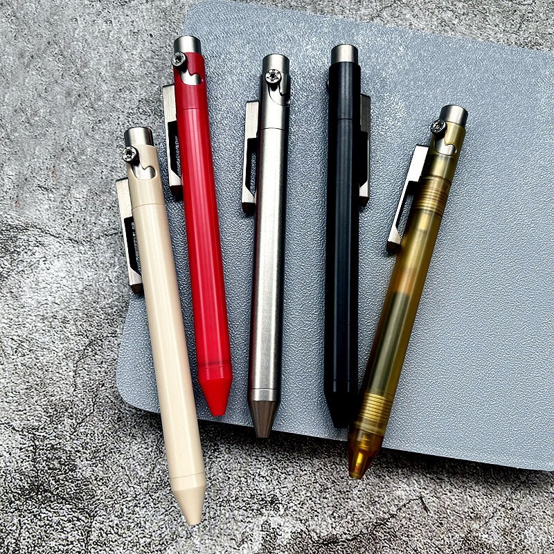New EDC Titanium Alloy + POM / PEEK / PEI Pocket Pen Ballpoint Signature Gel Pen