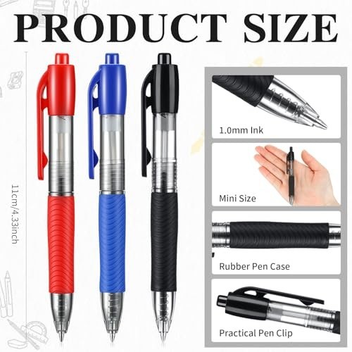 Mini Ballpoint Pens 1.0mm Pocket Size Ink Pens for Office School Classroom Gifts