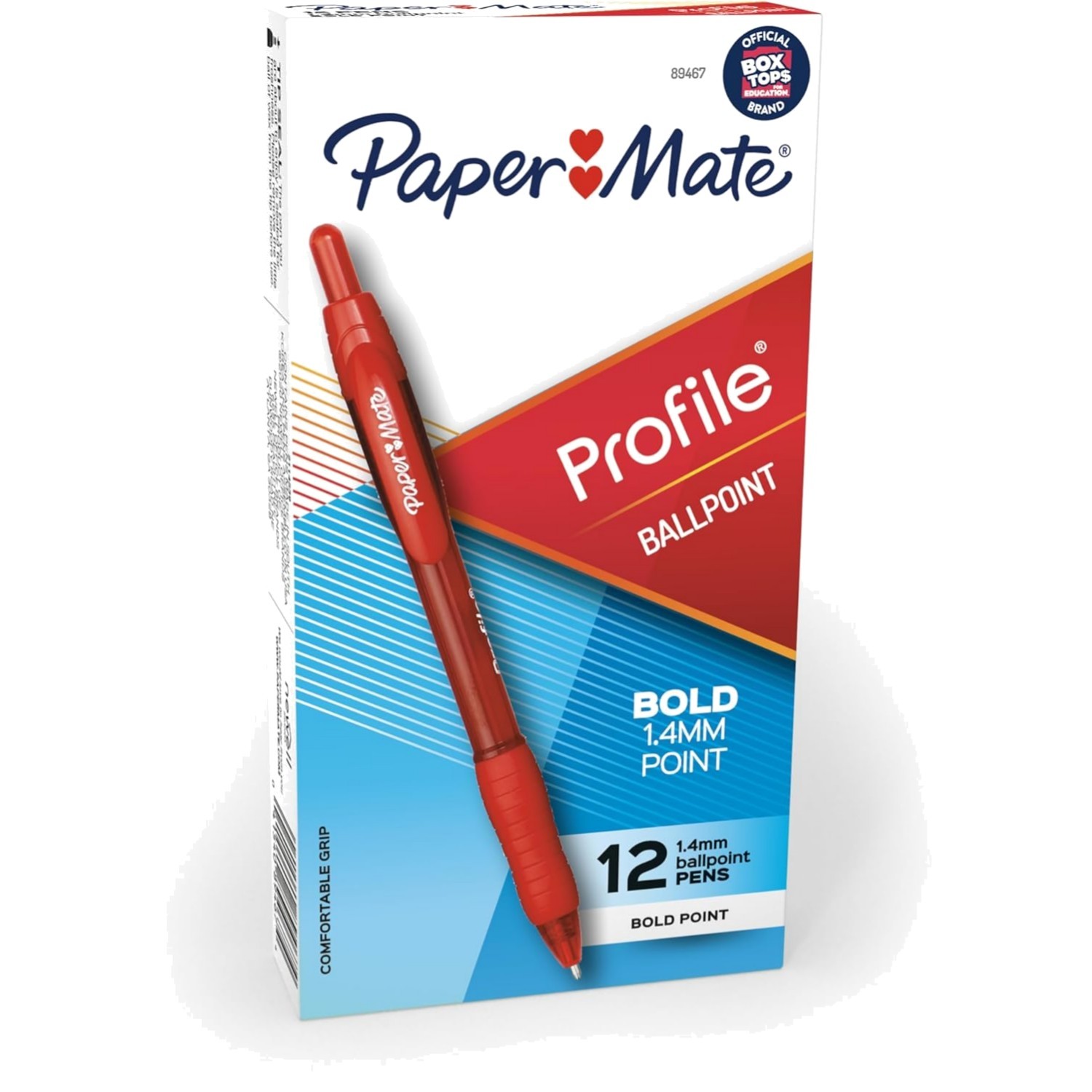 Profile Retractable Ballpoint Pens, 1.4mm, 12 Count – Vibrant Red for All Ages