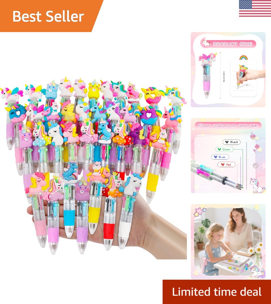 Adorable Unicorn Mini Pens Set – 30 Pcs Assorted Colors for Young Artists