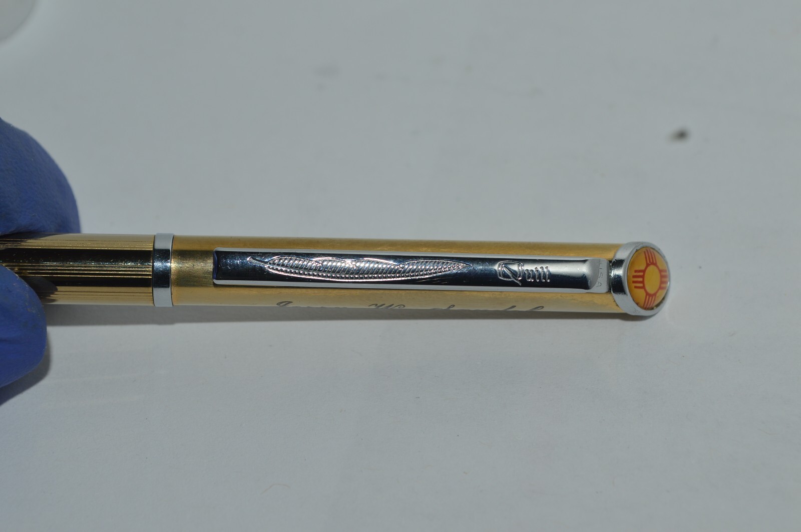 QUILL Ballpoint Pen Engraved Jerry W Sandel New Mexico State Symbol New Old Pen