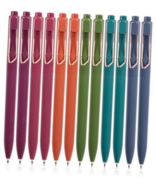 – Ballpoint Pens, 12 Pack, Vintage Color Barrels, Black Ink 1 Count (Pack of 1)