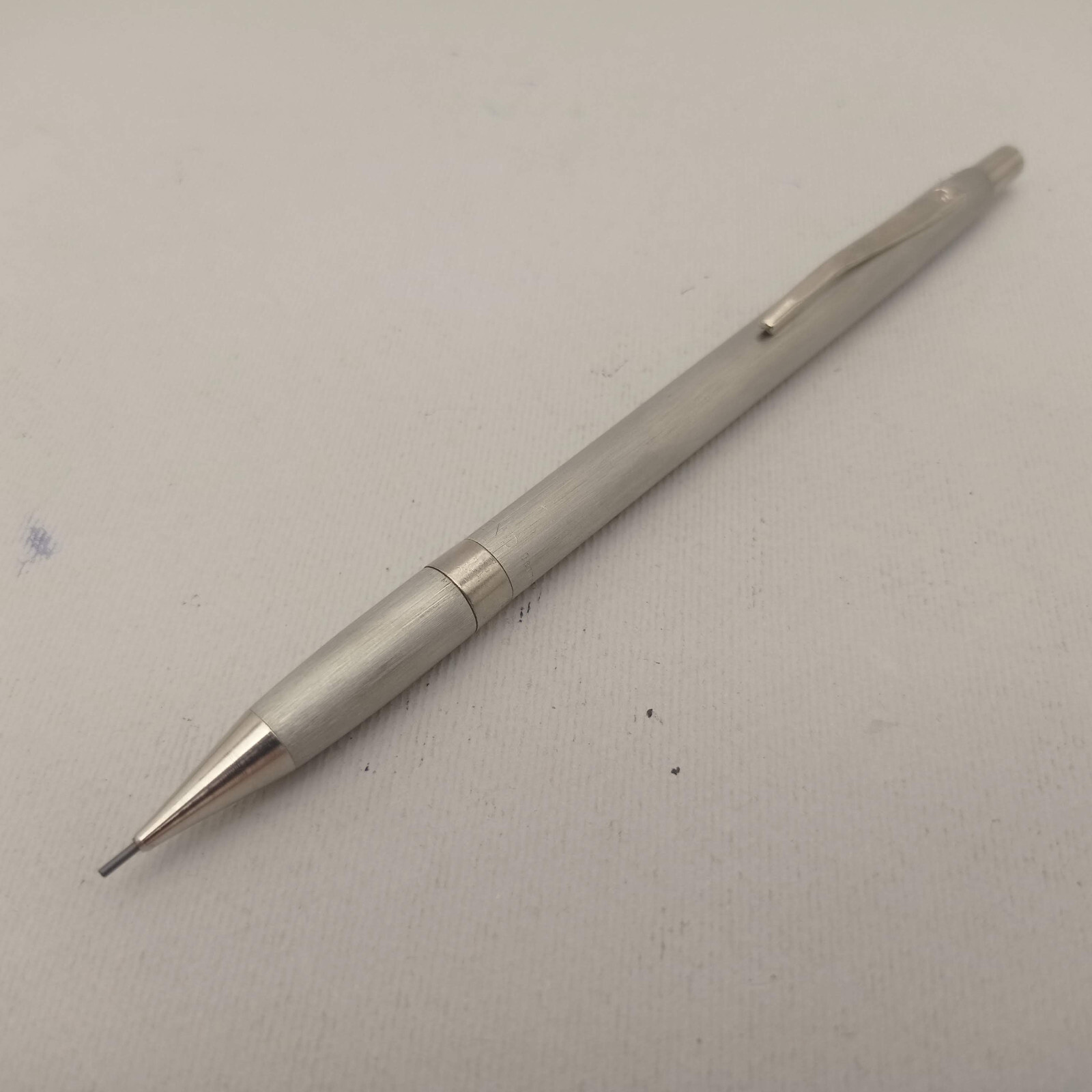 FEND BRUSHED STEEL BALLPOINT PEN AND MECHANICAL PENCIL 0.5MM SET VINTAGE UNUSED