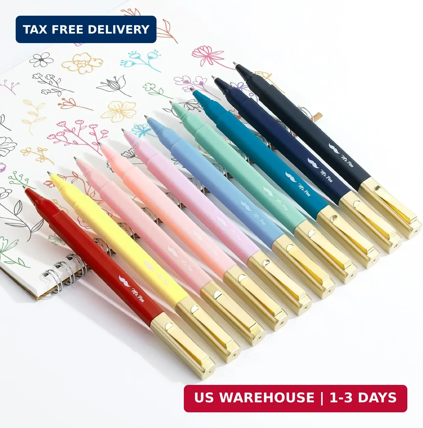Mr. Pen- Aesthetic Pens, 10 Pack, Colorful Ink, 0.7mm | Fast Dry No Smear Ink, N