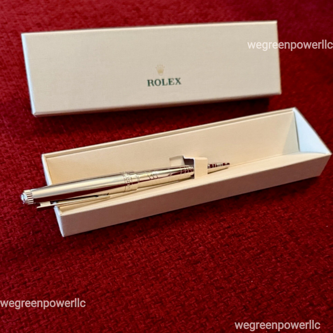 NEW Rolex VTG Style Palladium-Finish Ballpoint Pen | AD VIP Gift, Refillable