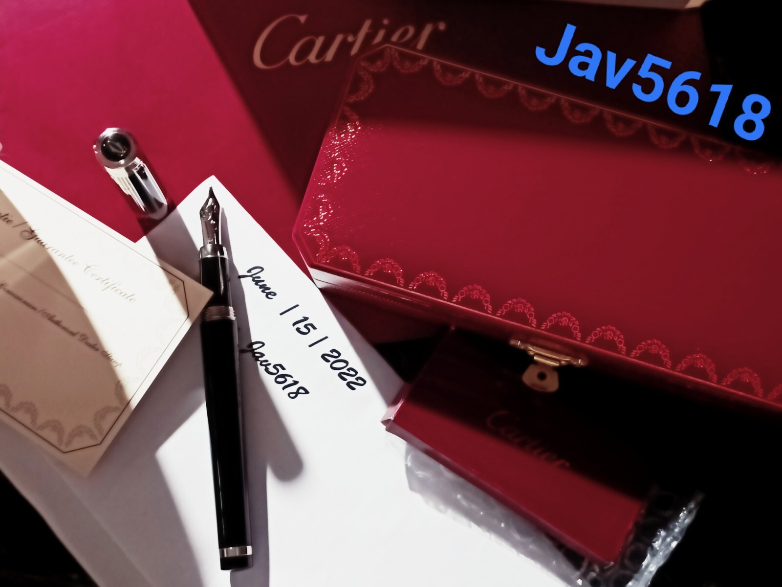 CARTIER PASHA FOUNTAIN PEN PLATINUM 18 kt GOLD NIB LOGO C BARCODE,ART,NEW, ♛♛♛♛