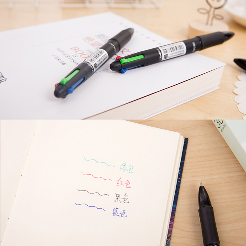 1pc 4 Colors 0.7mm Multicolor Ballpoint Pen Refill Retractable Fine Point Pens