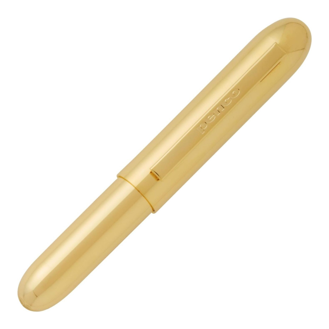 Penco Perfection Brass Ballpoint Pen Bullet Pocket Gold Solid Brass Japan New