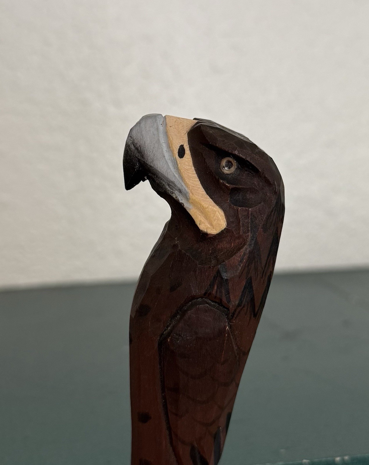 Brown Eagle Wood Carved and Painted Pen Mexico Playa Del Carmen Souvenir