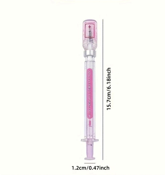2Pcs Syringe Gel Pens Novelty Fun Ballpoint Nurse Doctor Student Gift