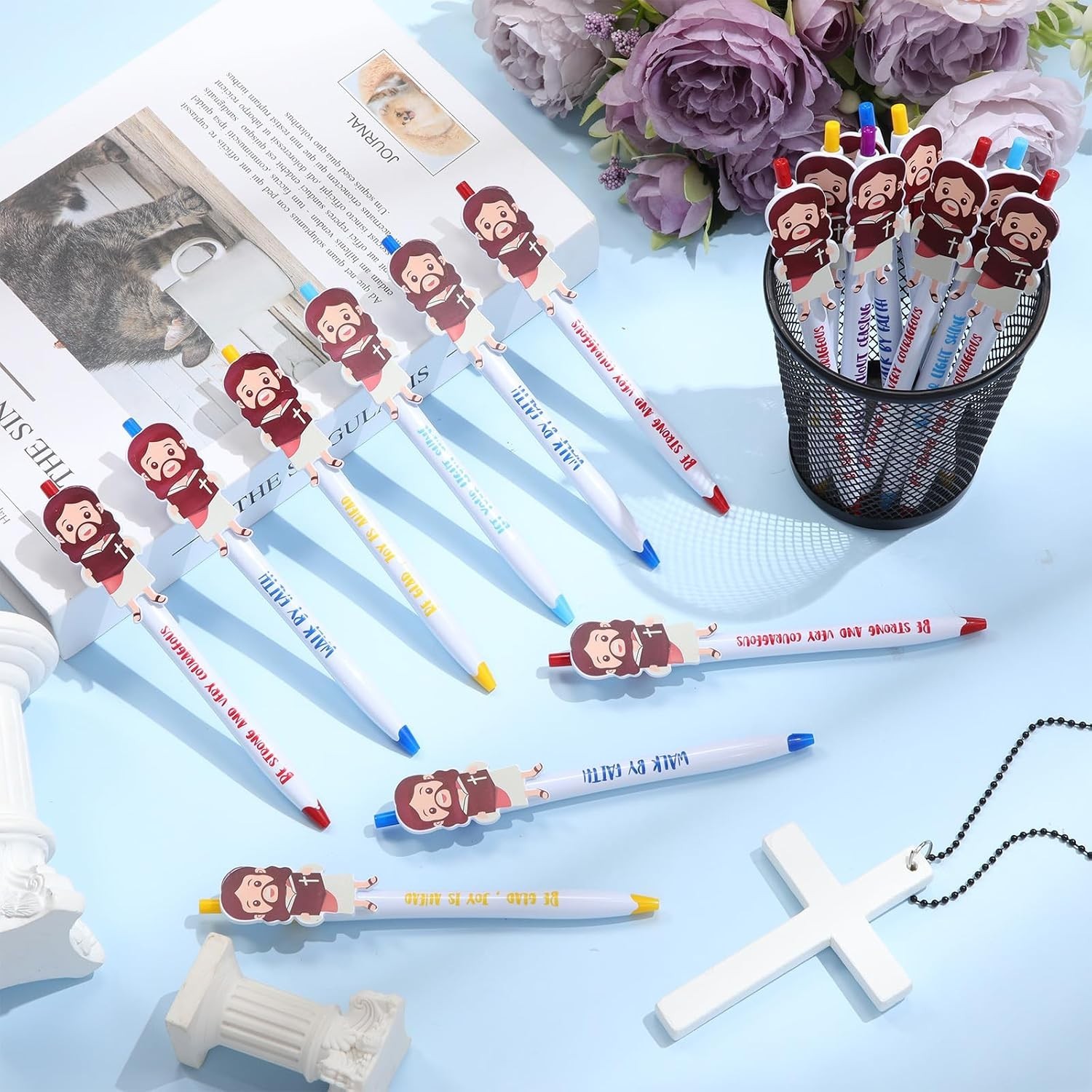 100 Pcs Christian Jesus Pens Bible Verse Ballpoint Bulk Sunday School Gift Favor