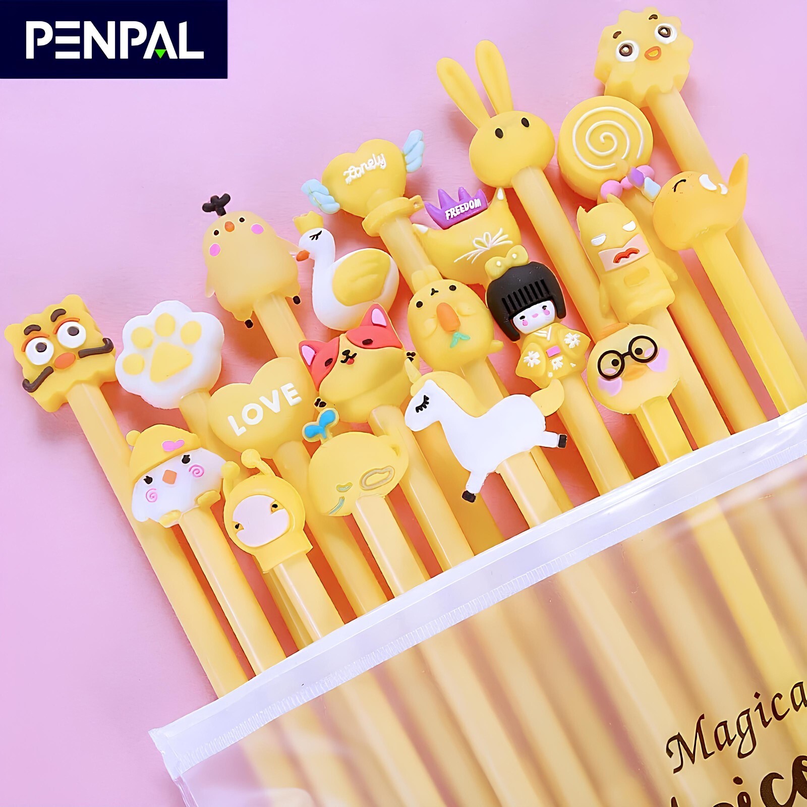 5 Pcs/Cartoon Color Gel Pen Set 0.5mm Black Ink School Office Stationery(random)