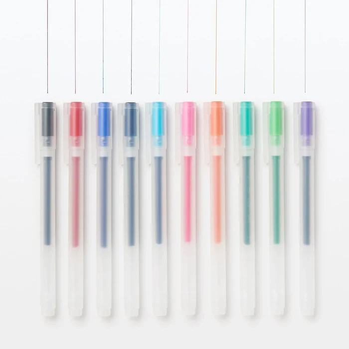 Muji Gel Ink Ballpoint Cap Pen 10 Color Set