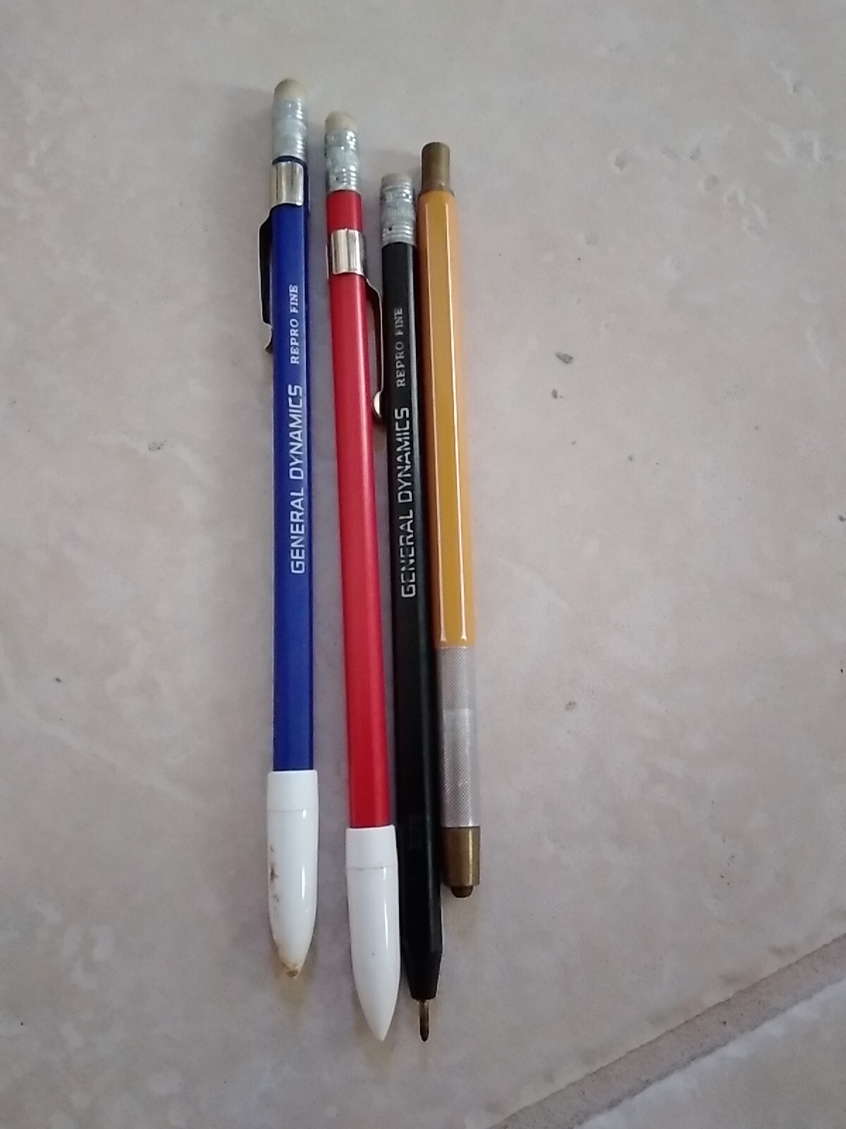 Lot of 3 Vintage Repro Fine Pens: General Dynamics + Extras