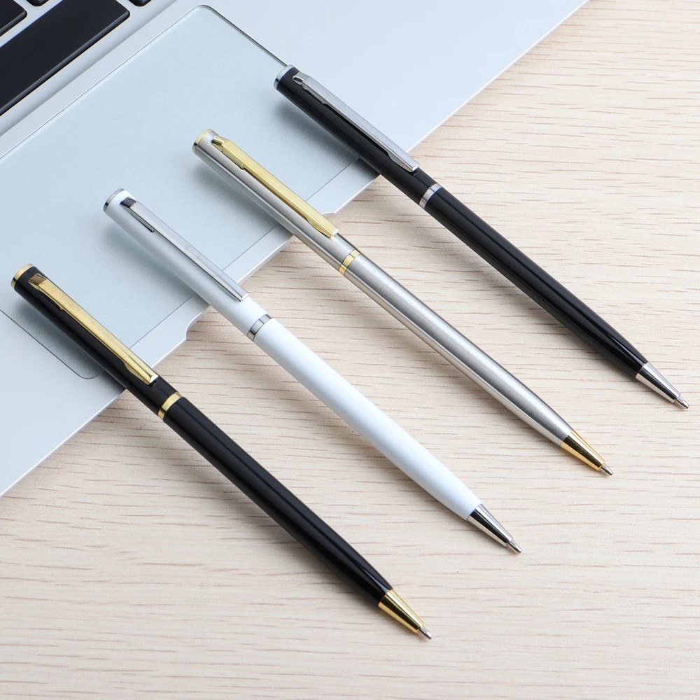Stainless Steel Ballpoint Pen Ball Point Writing Pen Student Stationery Retro