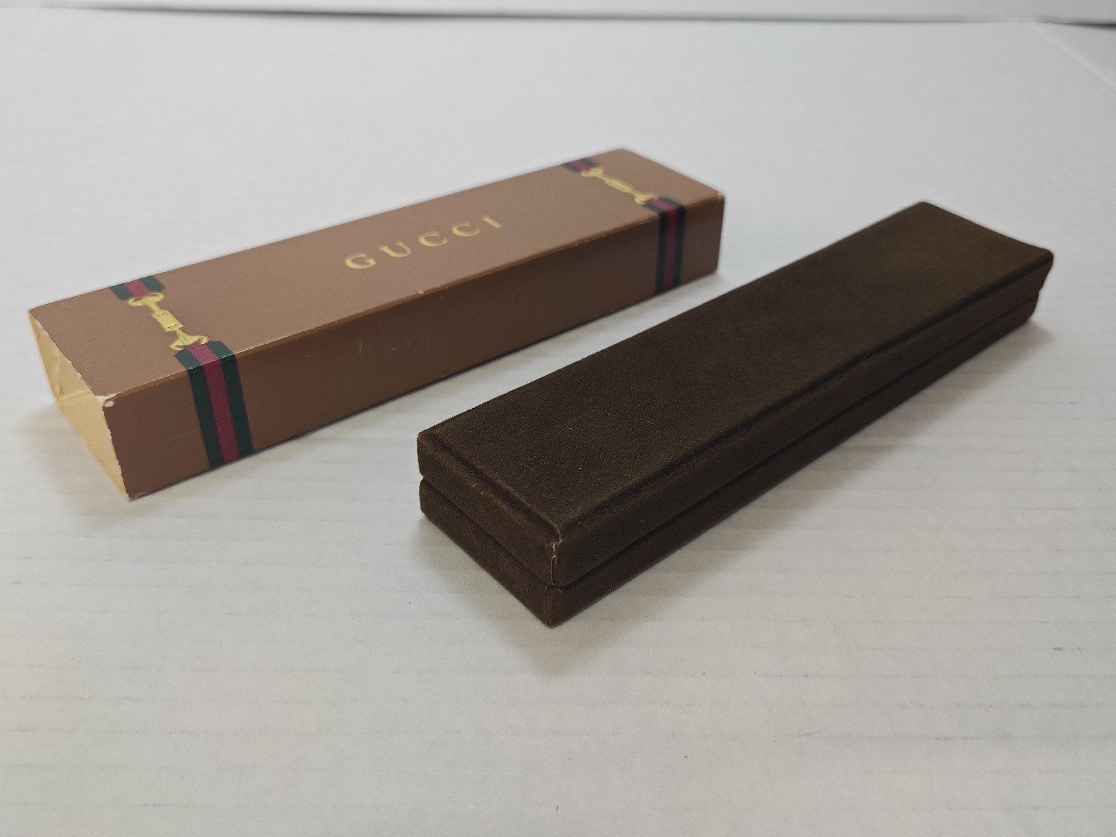 Vintage 1970’s Gucci Sterling Silver Red Green Enamel Stripes Pen W/ Box Italy