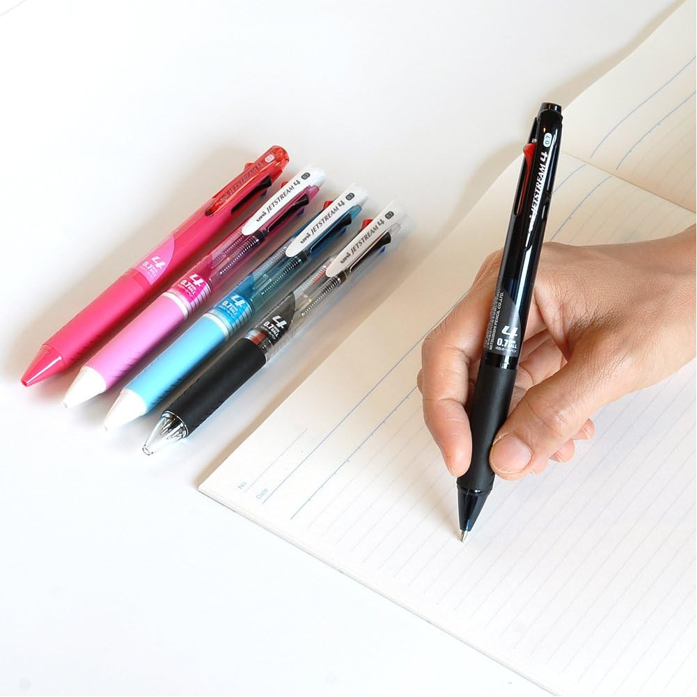 Ballpoint Pen Jetstream 3 Color Black, Red, Blue, Green Ink 0.7Mm, Transparent (