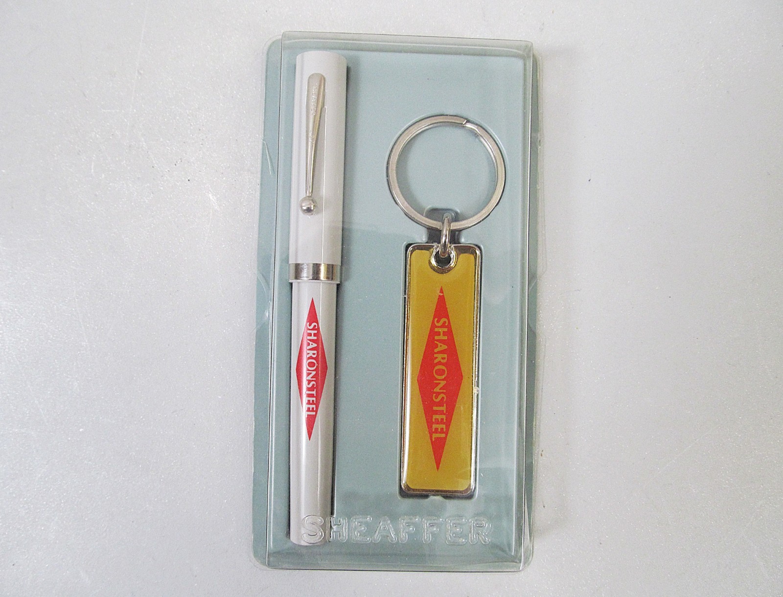 Vintage Sharon Steel Advertising Sheaffer Pen & Keychain Set New NOS