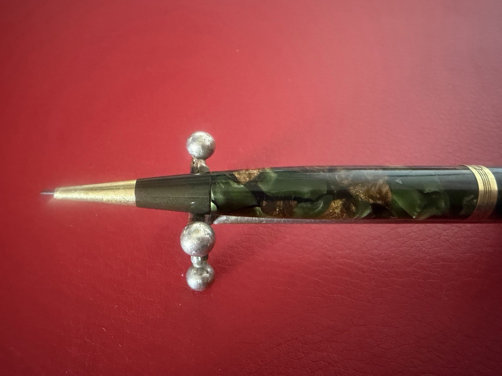 Waterman’s Mechanical Pencil Celluloid Marble Art Deco Vintage 1930s