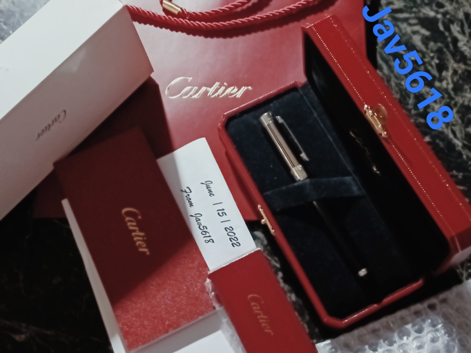 CARTIER PASHA FOUNTAIN PEN PLATINUM 18 kt GOLD NIB LOGO C BARCODE,ART,NEW, ♛♛♛♛