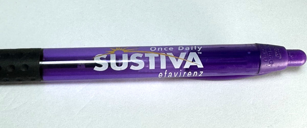 RARE SUSTIVA (HIV MED) PHARMACEUTICAL REP DRUG PEN – BIC WIDEBODY – MEXICO MADE