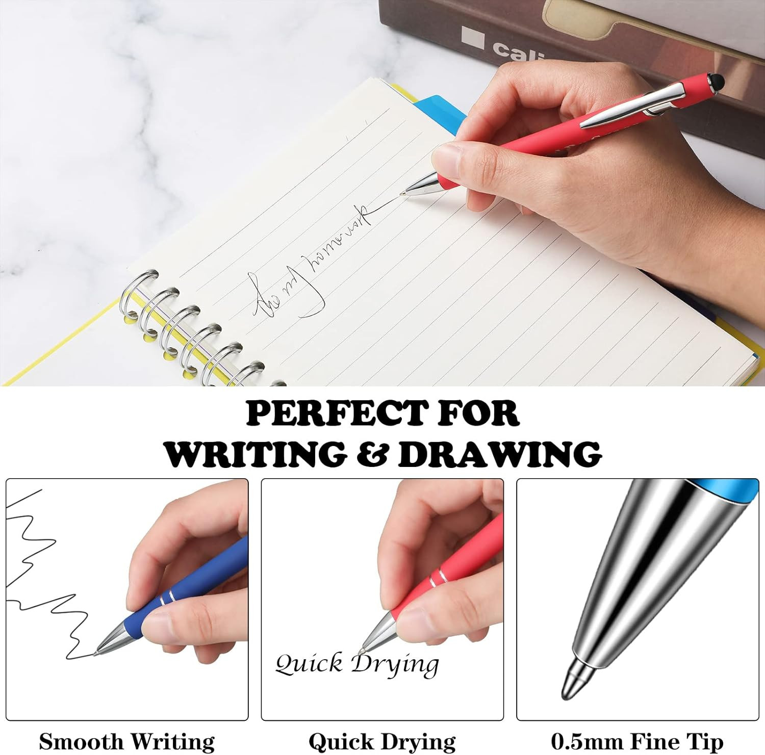 10 Pcs Ballpoint Pens Office Inspirational Quotes Snarky Screen Touch Stylus Pen