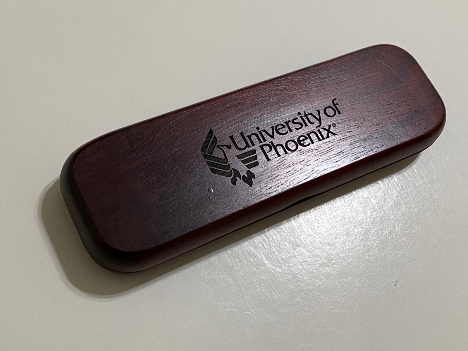 University of Phoenix Online Pen & Pencil Wooden Presentation Box Case