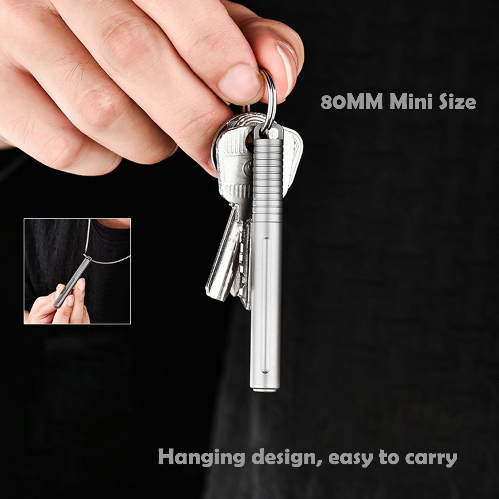 Compact Titanium Mini Ballpoint Pen 3.15″ Pocket Size for Everyday Carry, EDC