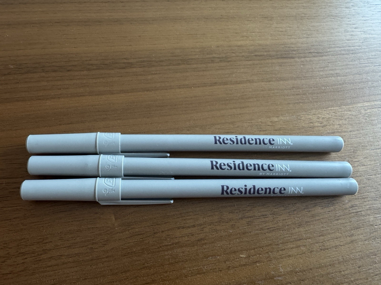 3 x Marriott Residence Inn Hotel Advertisement Ballpoint Stick Pen Cap Black Ink