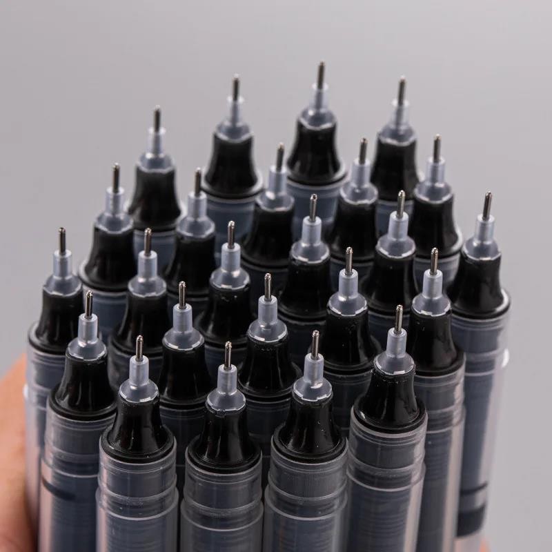 10pcs 0.5mm Gel Pens Needle Tip Smooth Ink School Office Stationery