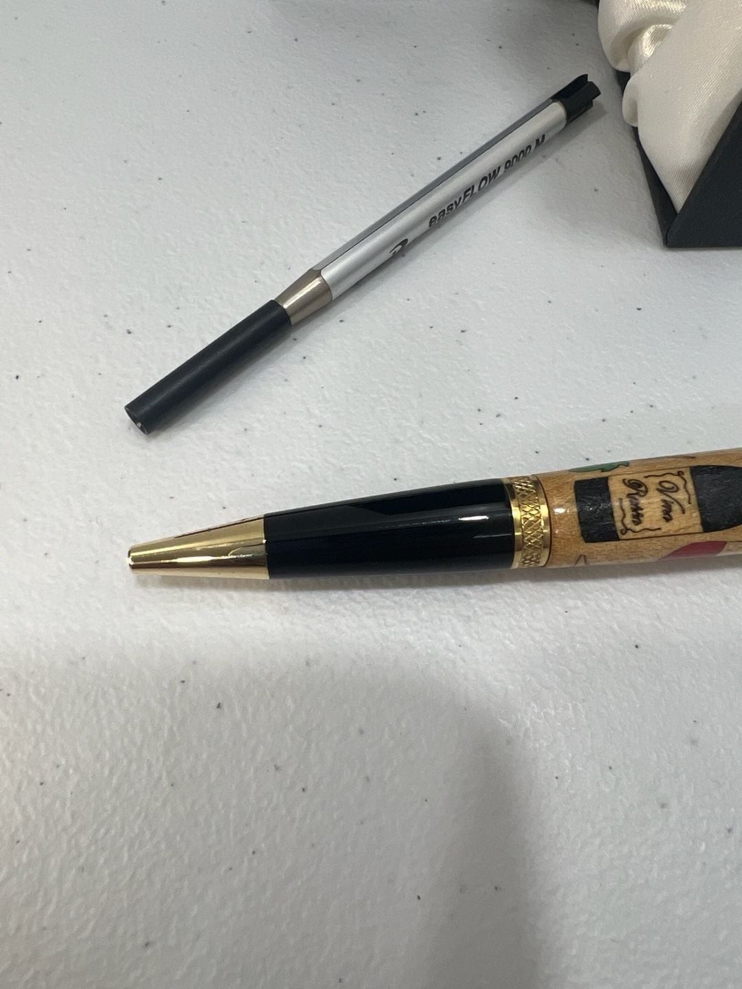 Handcrafted Wine-Themed Wood Ballpoint Pen with Schmidt Refill & Gift Box