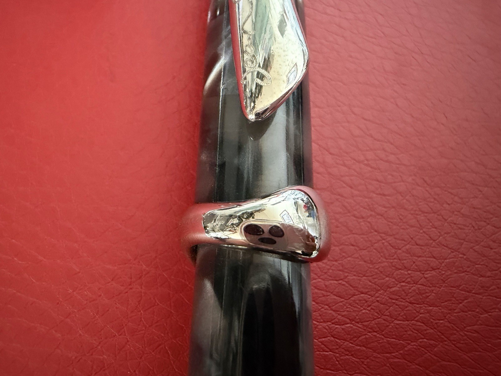JEAN PIERRE LEPINE Gray Tortoiseshell-Pattern Pen Mother-of-Pearl France 90