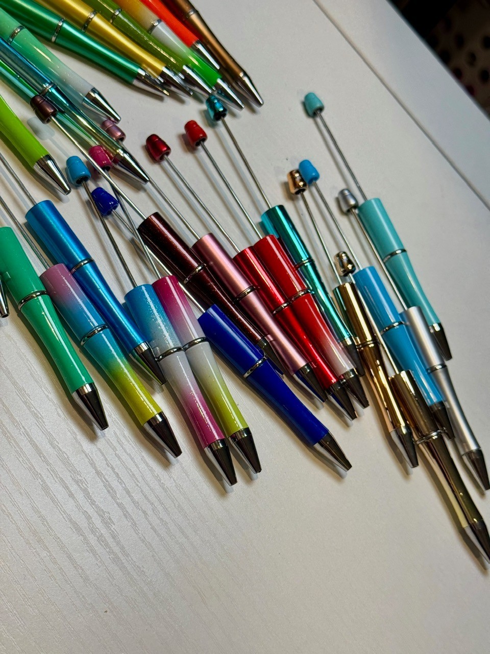 26pcs beadable pens bulk solid color, ombre, metallic and more