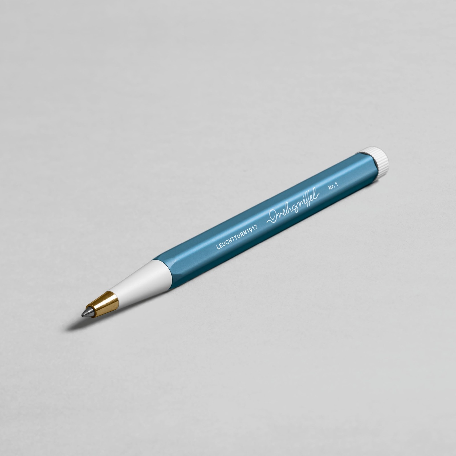 Leuchtturm1917 Drehgriffel Retro Gel Pen Stone Blue Hexagonal Design 1 Count