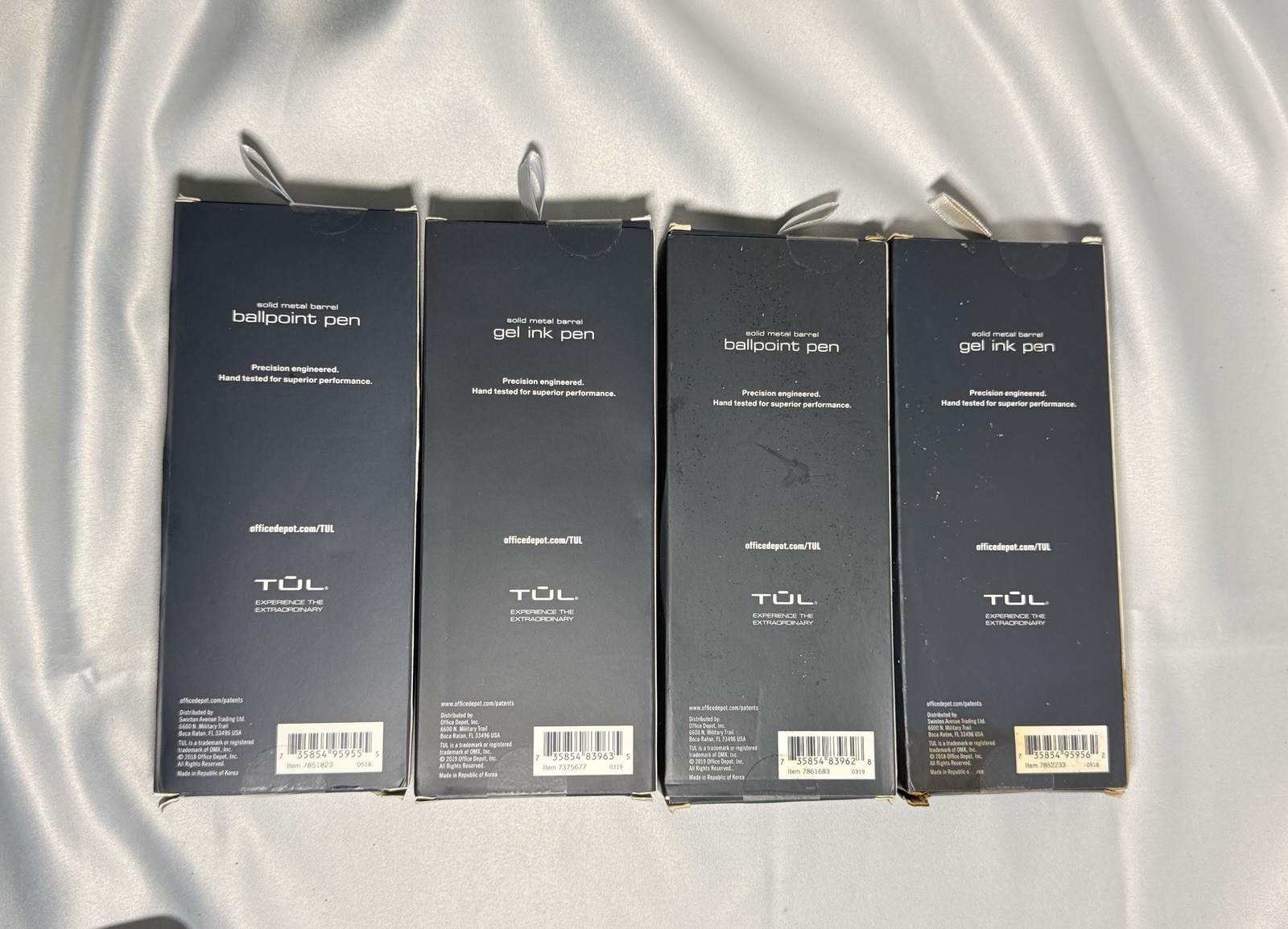 Lot Of FOUR Tul Ballpoint & Gel Pens 1.0/0.7 Medium Black and Blue Ink New