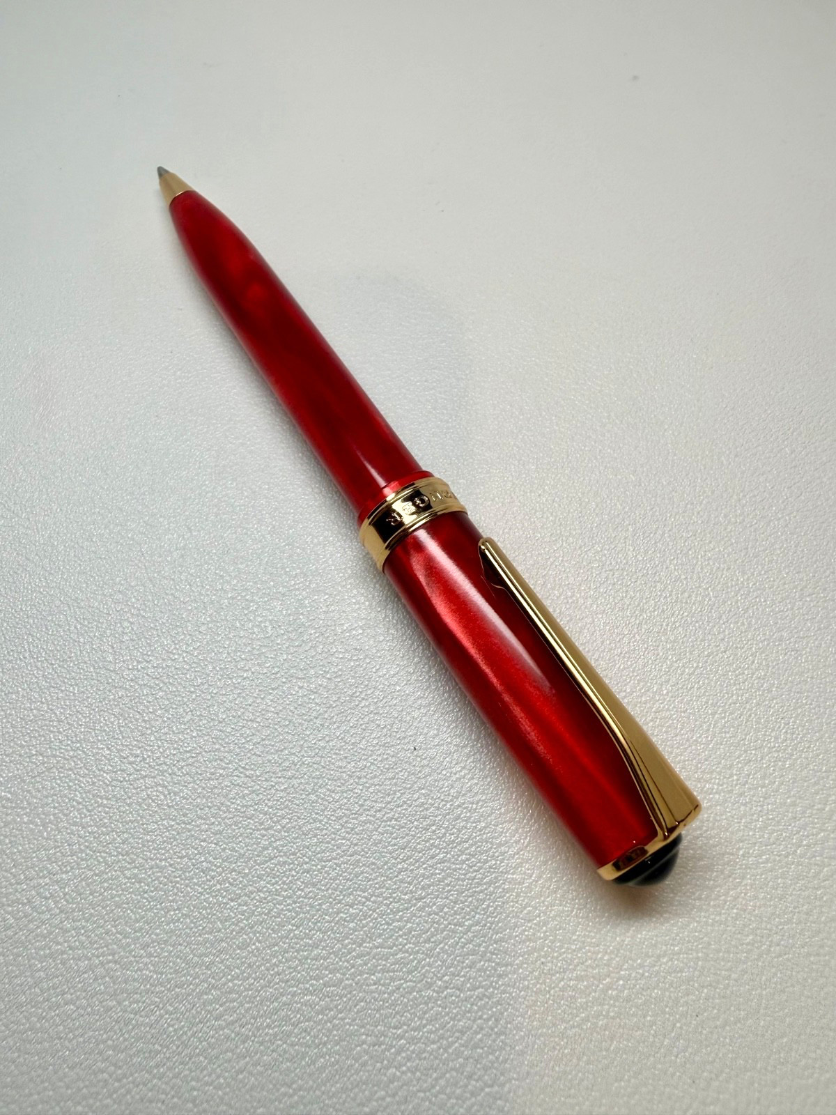 Levenger True Writer Bordeaux Red Ballpoint Pen Gold Trim NEW Levenger Refills
