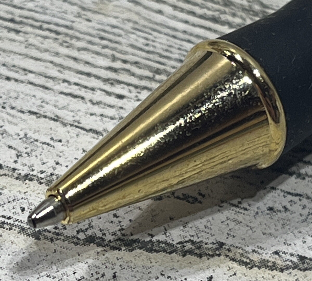 Vintage Joie de Vivre Ball Point Pen Wooden Design Gold Trim Works