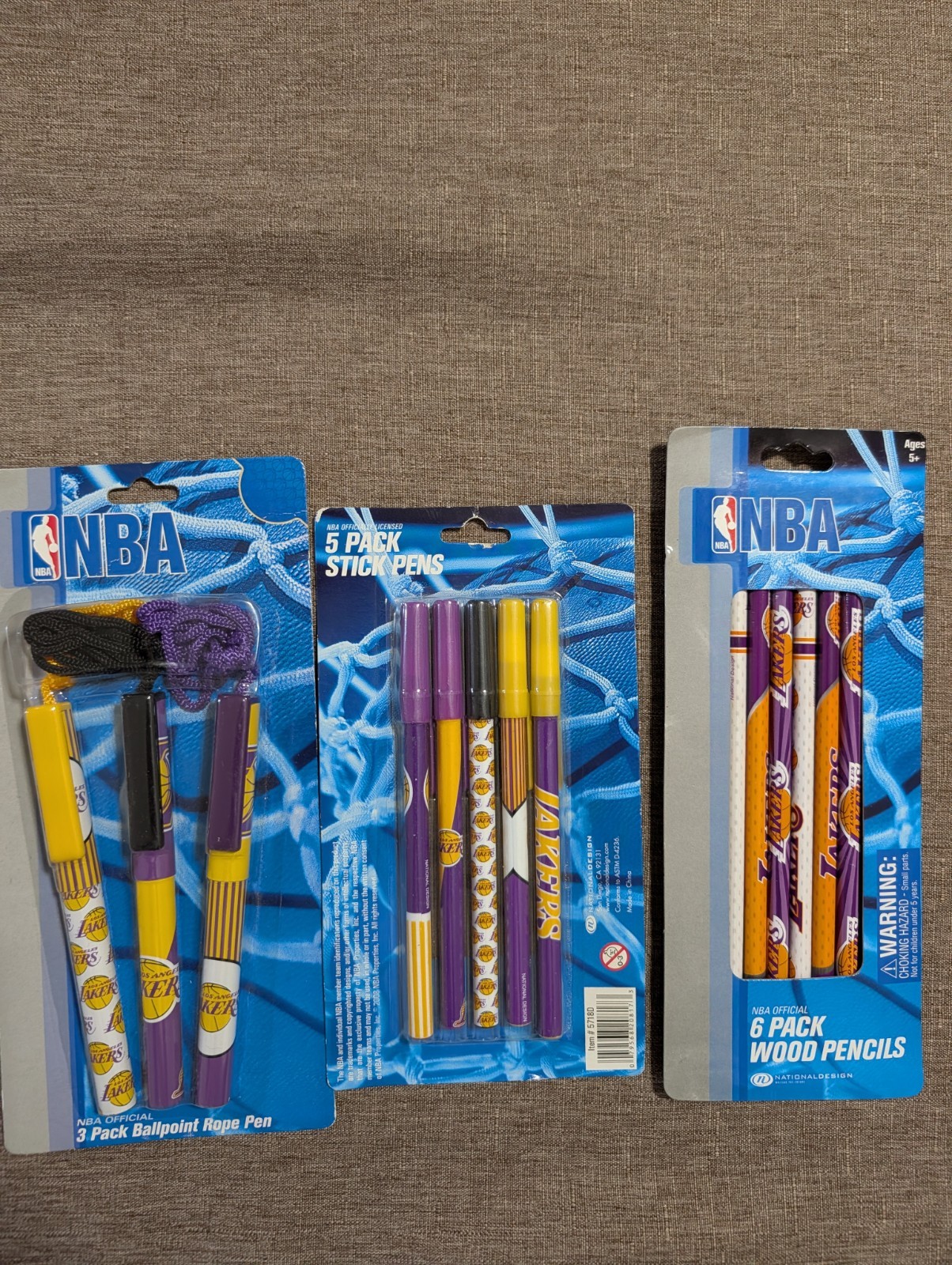 Vtg NBA Los Angeles Lakers Lot Pack Stick Pens National Design 2006 Pencils Y2k