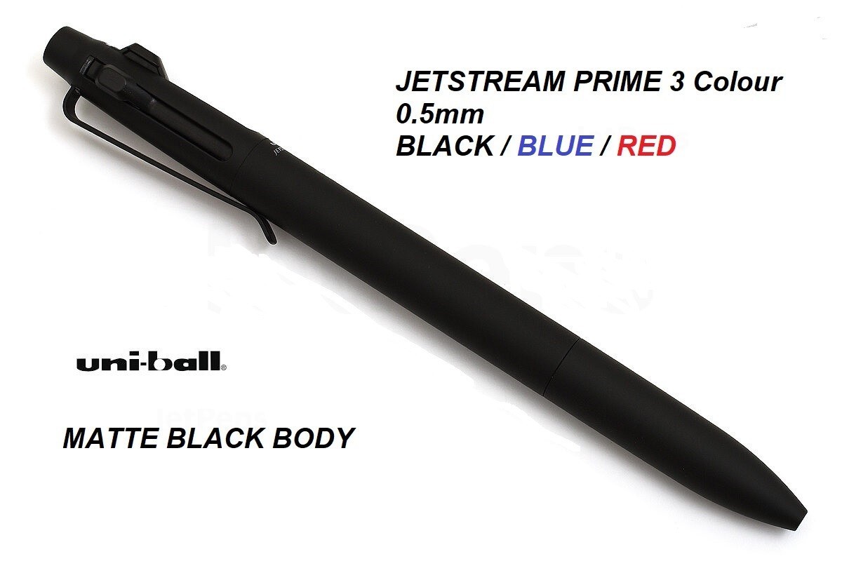 Japan Mitsubishi Uni Jetstream Prime 3 Color Multi Ballpoint Pen Matte Black New
