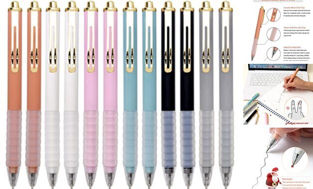 Ballpoint Pens Medium Point 1mm Black Ink Work Pen with 12-count Refillable