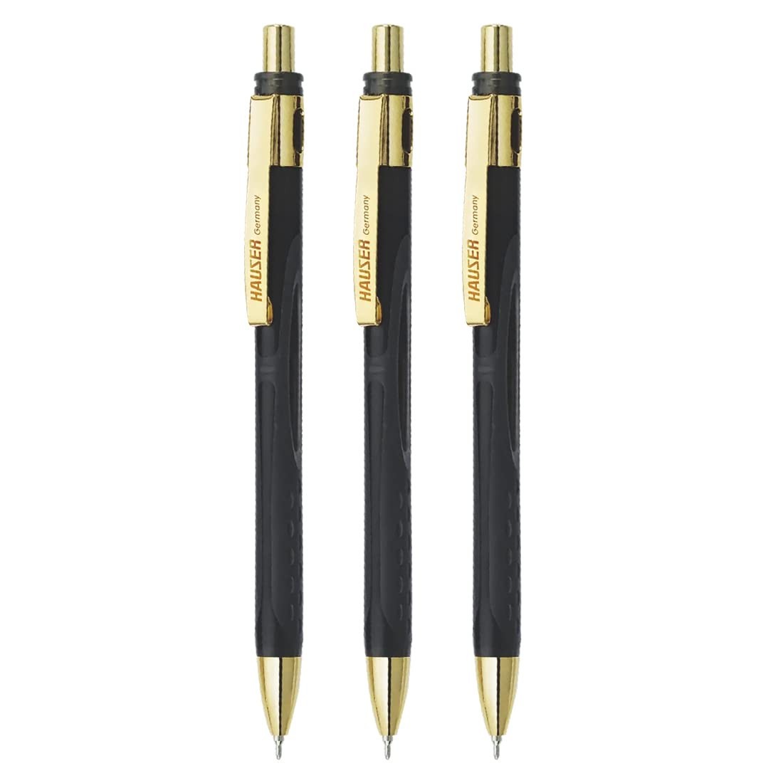 Hauser Ultra Gold Ball Pen Retractable Mechanism for Smudge Free Writing With FS