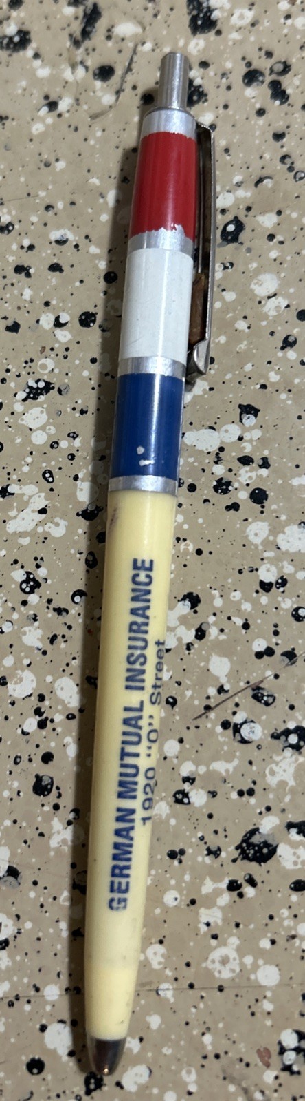 VTG KWIK KLIK GERMAN MUTUAL INSURANCE AUBURN NEBRASKA Advertising Pen NO Ink