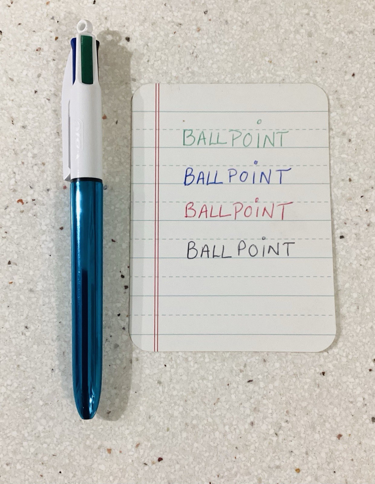 Vtg BIC Multi 4 Color Pen Made in France Click Ballpoint Green Blue Red Black