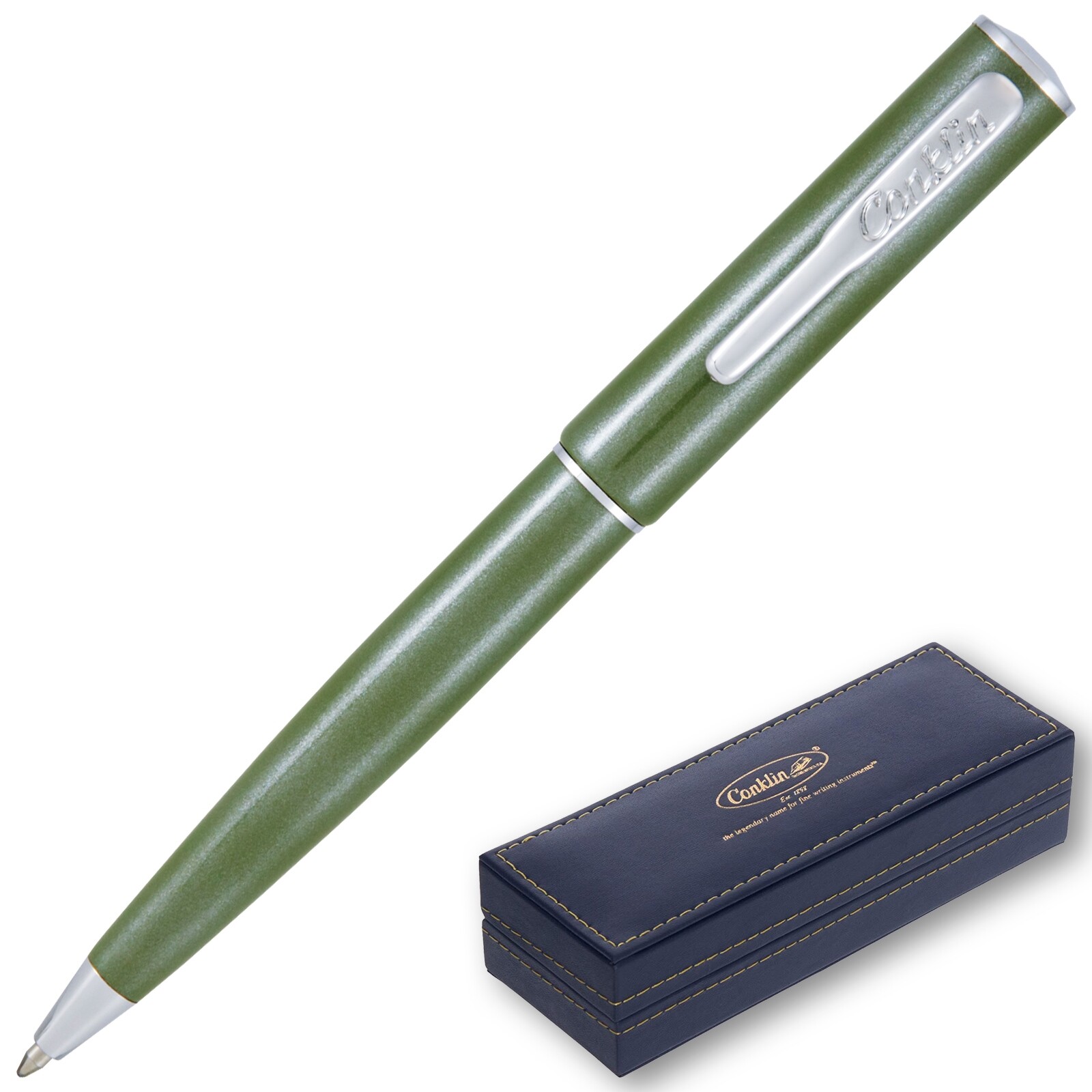 Conklin Coronet Ballpoint Pen – Olive, With Medium Tip (CK71835)