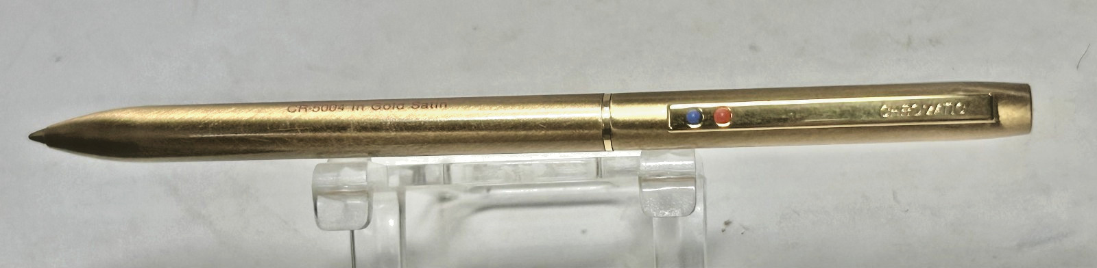 1987 Ritepoint CHROMATIC DELUXE 2-Color Salesman Sample CR-5004 Advertising Pen