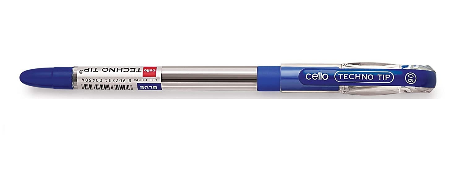 Cello Technotip Ball Pen Set | Pack of 10 | Blue Ball Pens/Lightweight Ball Pens